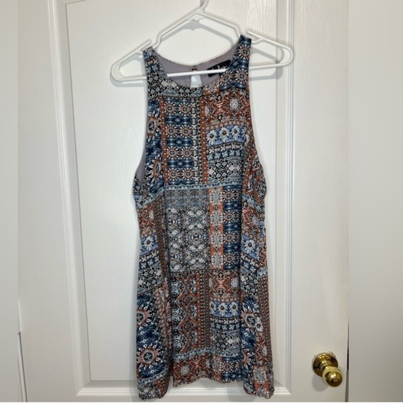 Lulus Halter Neck Boho Print Mini Dress size L - Picture 2 of 5